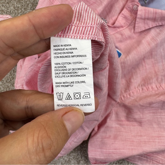 NWT IZOD Salwater Men's Pink Short Sleeve Shirt Size M Short Sleeve Stripe - Picture 13 of 14
